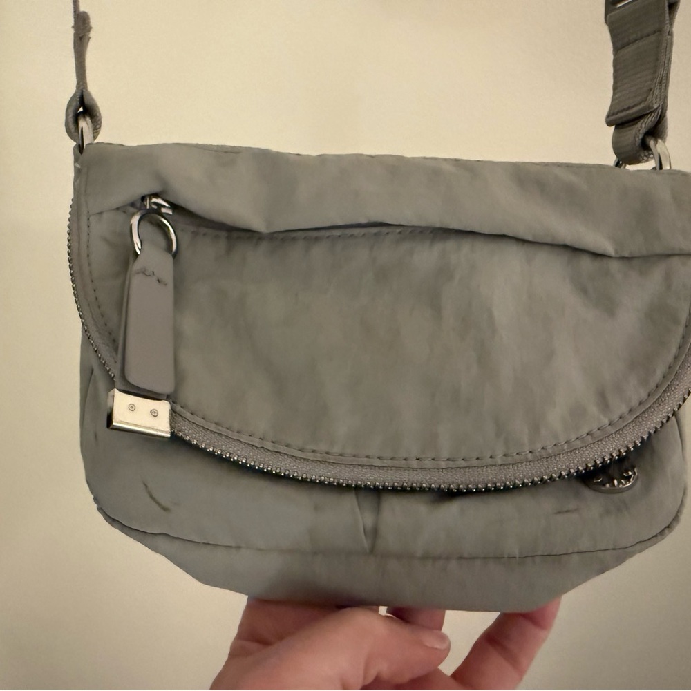 Lululemon Gray Crossbody Bag with Flap Closure